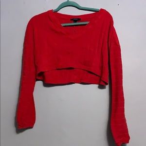 Cropped red long sleeve